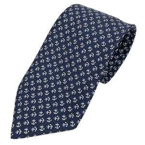 Hermes HERMES tie, anchor pattern, navy
